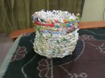 bin from soft white bags with milk packets interweaved